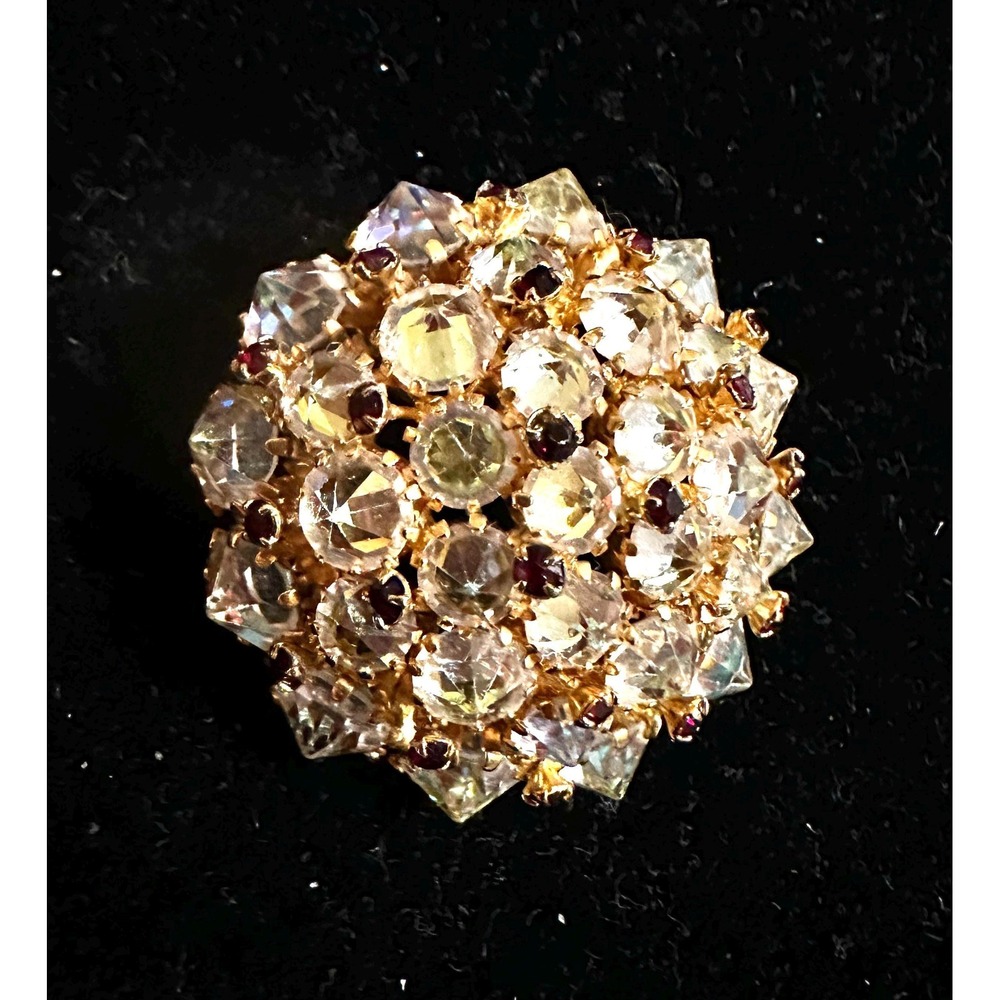 Austrian Crystal Dome Circle Brooch